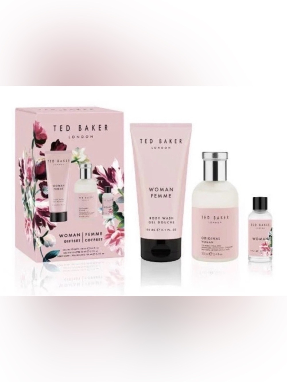 NEW Ted Baker Woman Femme Pink Body Wash & Lotion Gift Set
